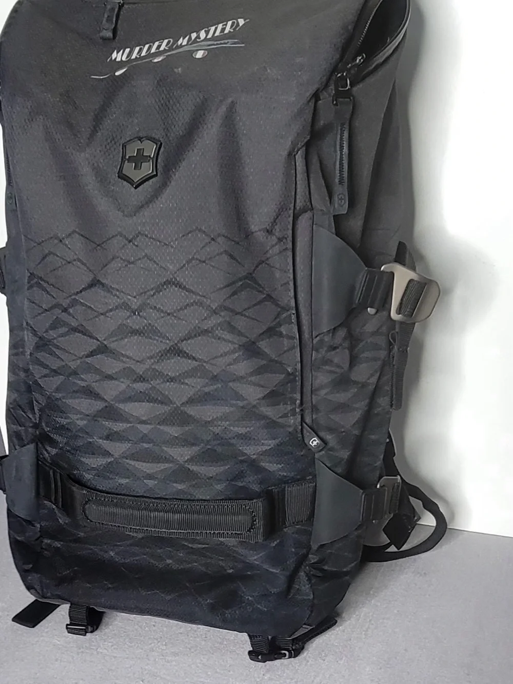 Victorinox Black Quilted Front Backpack with Compression Straps
